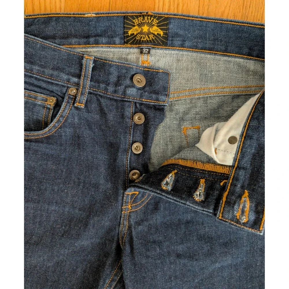 Brave Star Men’s Jeans Size 32 X 29 Dark Wash USA Made Selevedge